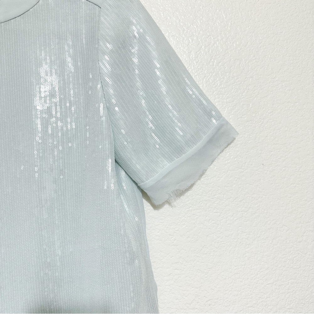 Ted Baker Light Blue Pansina Sequin Top Size 2 - Picture 6 of 9